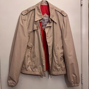 London Fog Tan Jacket with Red Interior